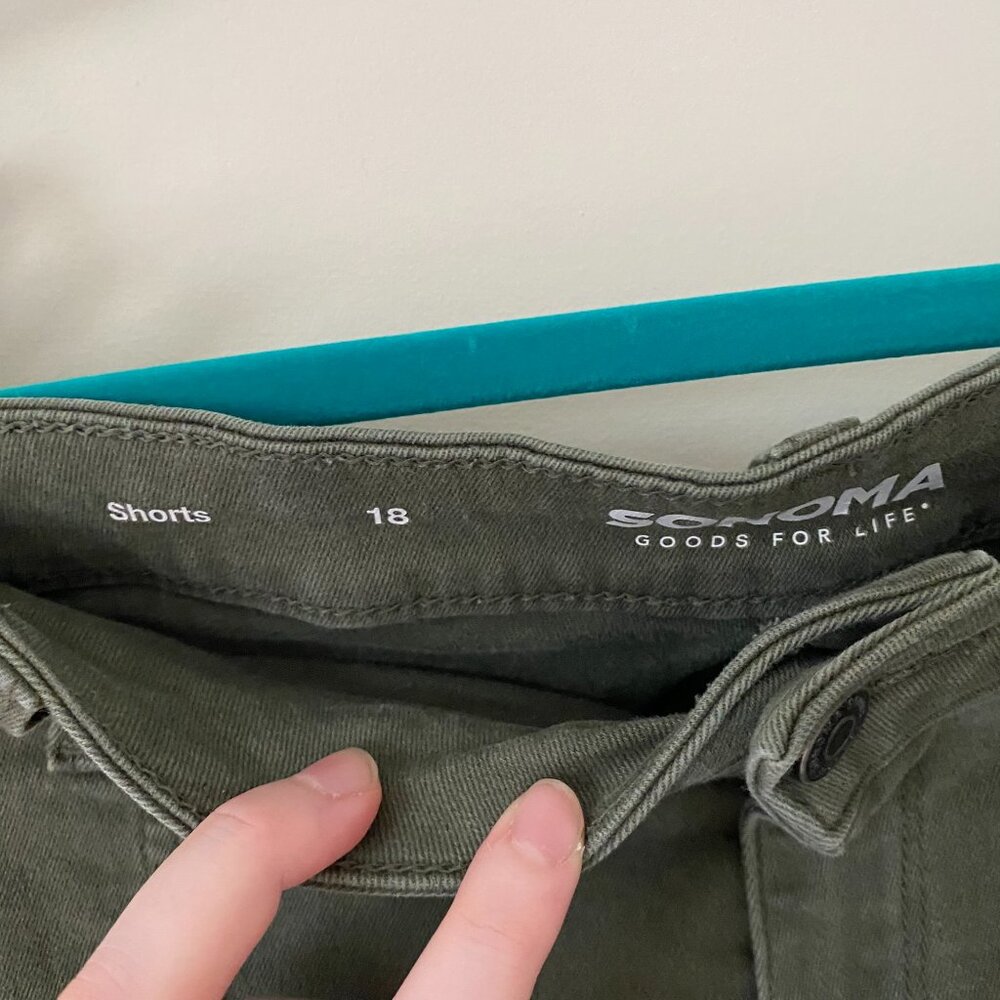 Olive Green Sonoma Cut Off Shorts - Picture 6 of 14